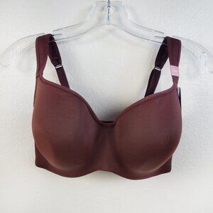 New Cacique Lightly Lined Balconette Bra 36DDD NWT Brown-Burgundy